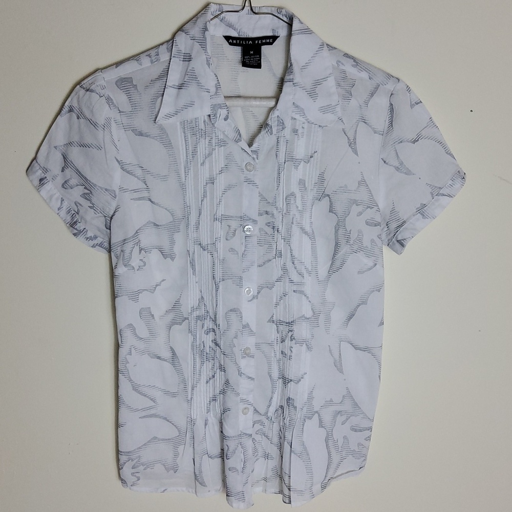 Antilia Femme Women's 100% Cotton Blouse Size M